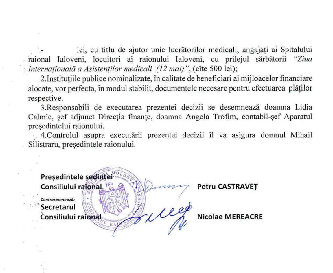 78 de mii lei alocați pentru ajutoare materiale mai multor persoane, la o ședință a Consiliului raional Ialoveni. 3 78 de mii lei alocati 2