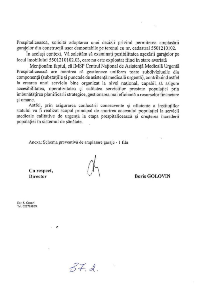 Mutarea Substației de Urgență Ialoveni în plin proces birocratic 8 nr.20 scrisori bunuri imobile3
