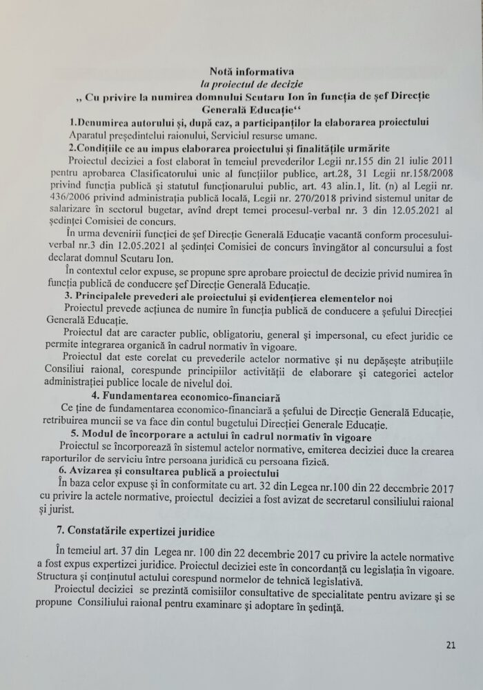 Nota info numirea sef la educatie