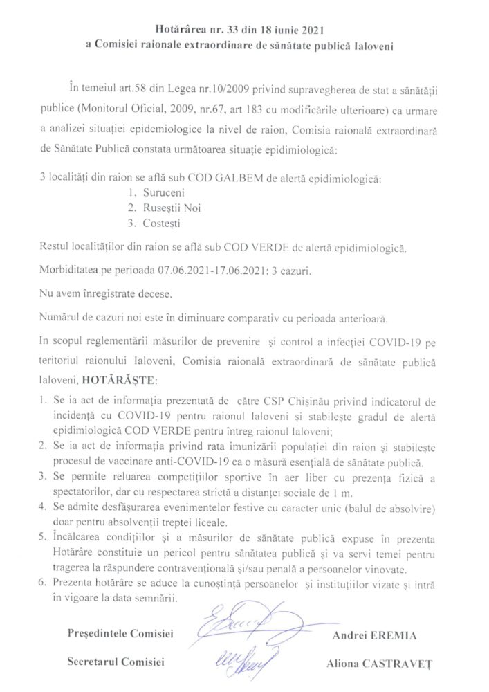 DOC// O nouă ședință a Comisiei de sănătate publică. Trei localități din raionul Ialoveni rămân sub cod galben de alertă epidemiologică 2 203556440 3955946874504370 8807107645043530890 n