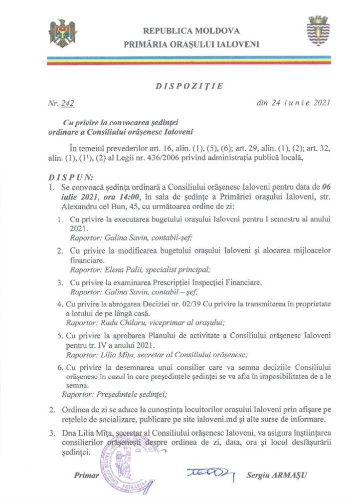 DOC// Consiliul orășenesc Ialoveni, convocat în ședință 2 dispoz 1 page 0001 725x1024 1