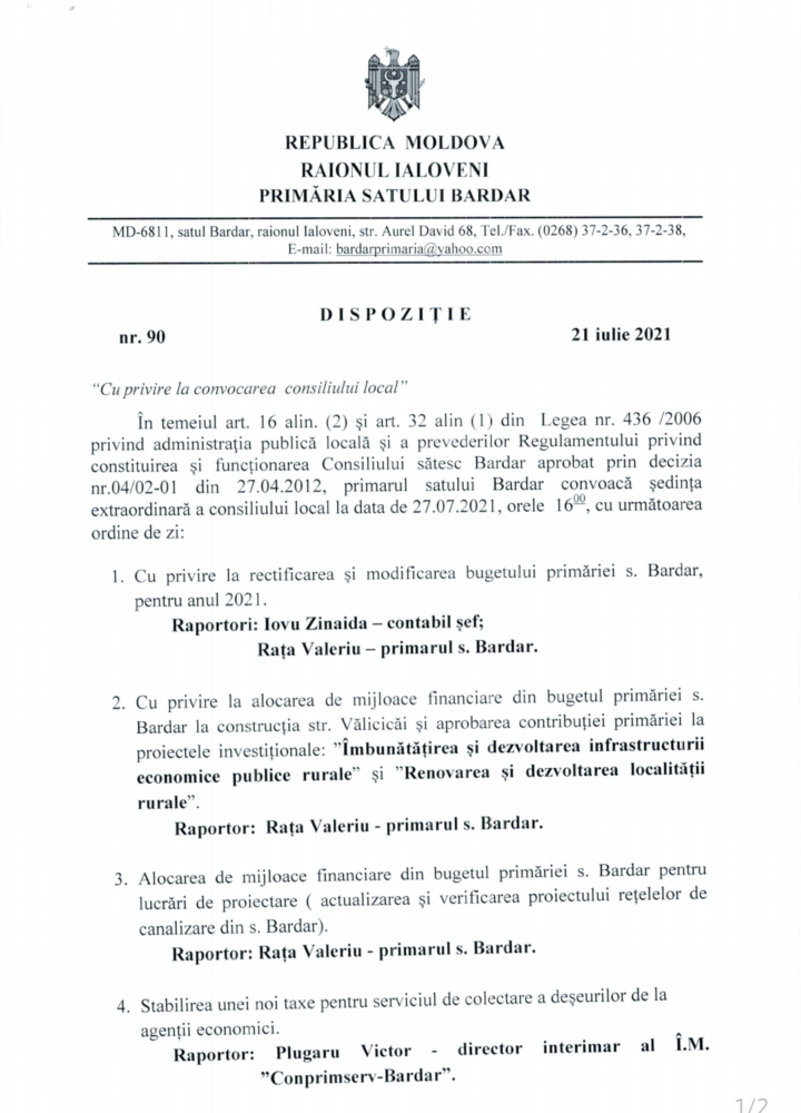 Consilierii din Bardar, convocați în ședință extraordinară. Proiectele de pe ordinea de zi 2 221010102 545905466851780 714955569483512760 n
