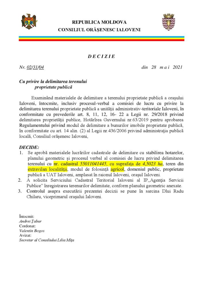 Cele peste 4 ha solicitate de cetățeanul Gaștea Ruslan n-au fost aprobate la delimitare 2 7 proiecte delimitare terenuri page 004