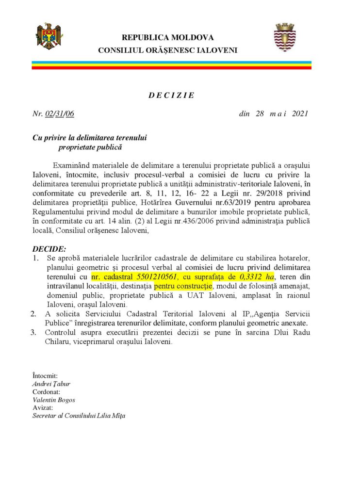 VIDEO// Primarul orașului Ialoveni are planuri mari pentru „Piața Unirii”/parcarea 2 7 proiecte delimitare terenuri page 006