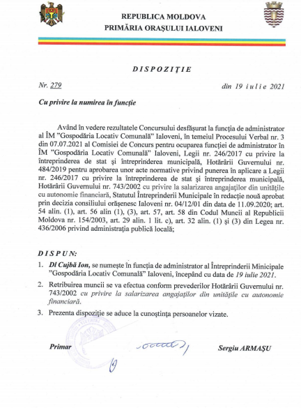ÎM „Gospodăria Locativ Comunală” Ialoveni are un nou director 2 CapturaIMGLCI