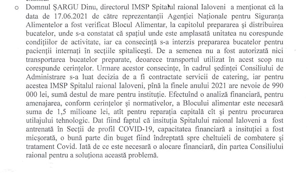GALERIE FOTO// Spitalul raional Ialoveni a rămas FĂRĂ „bucătărie”. Vor apela la servicii de catering private 2 Dinu Sargu bucatarie inchisa de ANSA