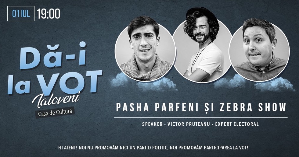 VIDEO// Dă-i la VOT! Pasha Parfeni și Comedy Zebra Show organizează mai multe concerte în localitățile din raionul Ialoveni 1 da i la vot