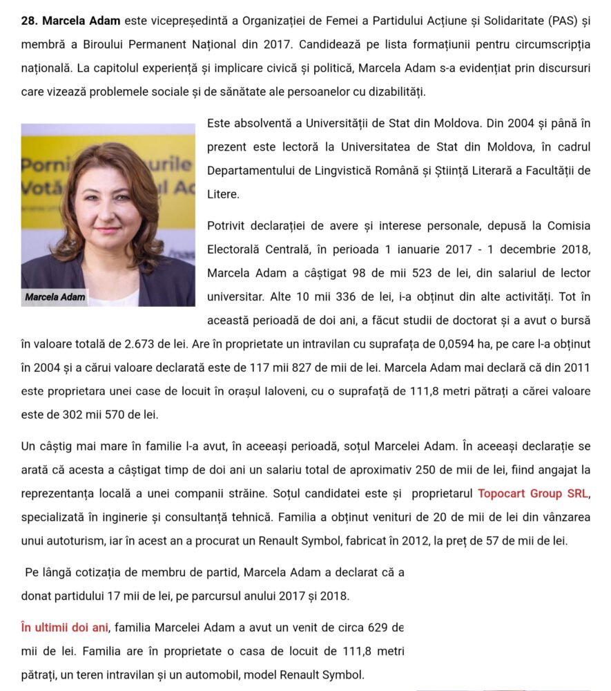 O consilieră PAS din orașul Ialoveni a fost aleasă deputată 2 marcela adam anticoruptie