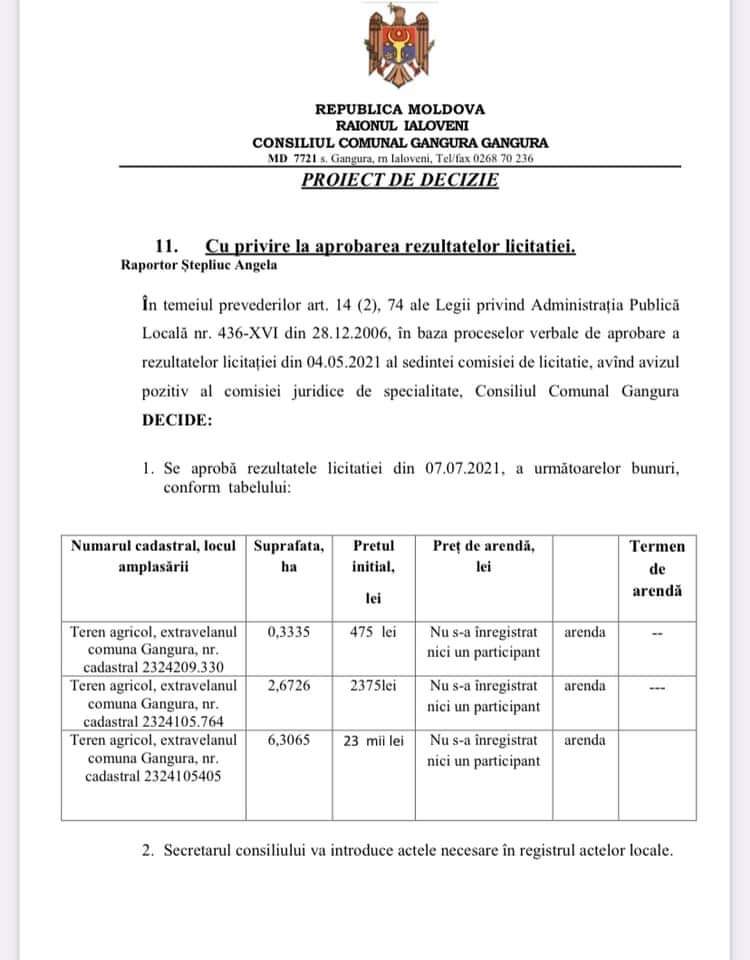 proiecte de decizie Gangura 27 iulie 11