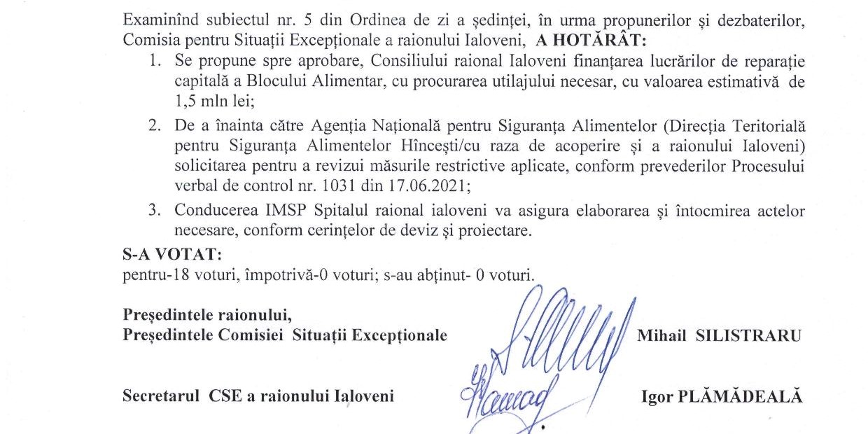 GALERIE FOTO// Spitalul raional Ialoveni a rămas FĂRĂ „bucătărie”. Vor apela la servicii de catering private 3 s a decis alocare 15 miloane bloc alimentar