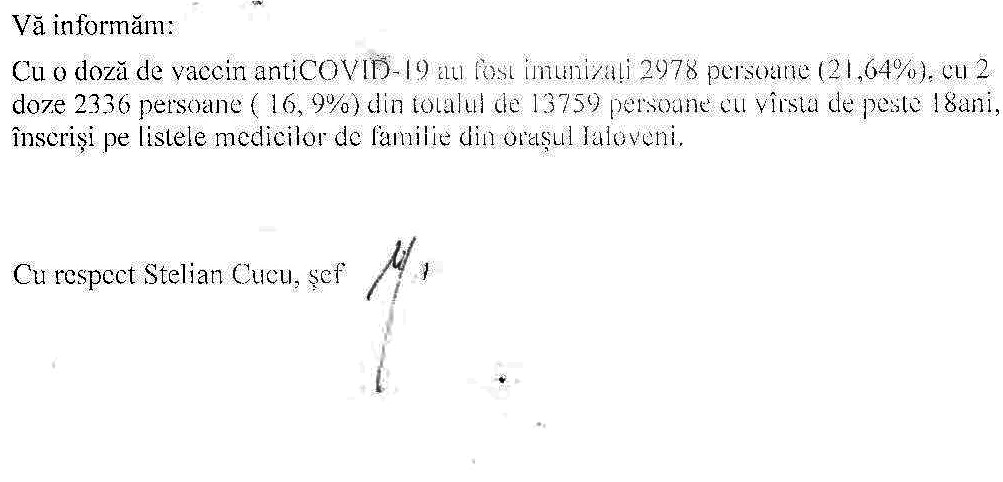Cu un procent peste media pe țară. Care este rata de vaccinare din orașul Ialoveni 2 Privind imunizarea or Ialoveni page 001