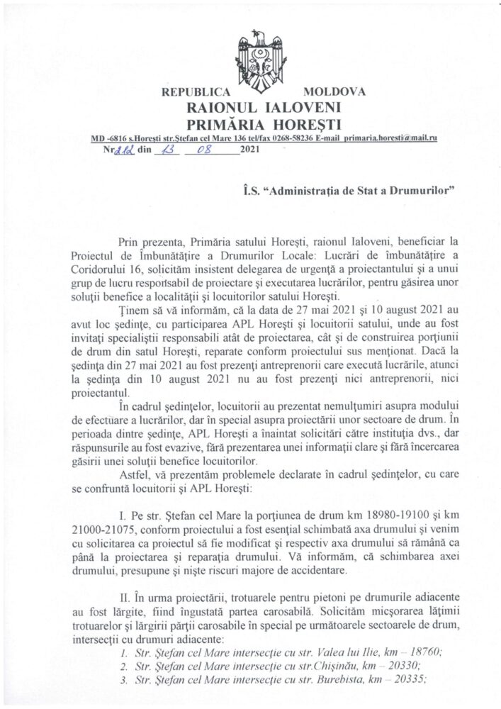 DOC// După Zîmbreni, și locuitorii din Horești se arată nemulțumiți de modul în care se repară Coridorul 16 7 horesti 1