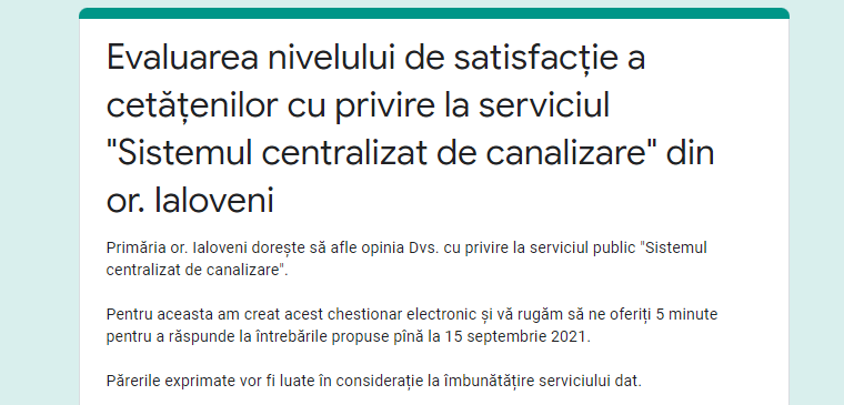 chestionar Primaria Ialoveni