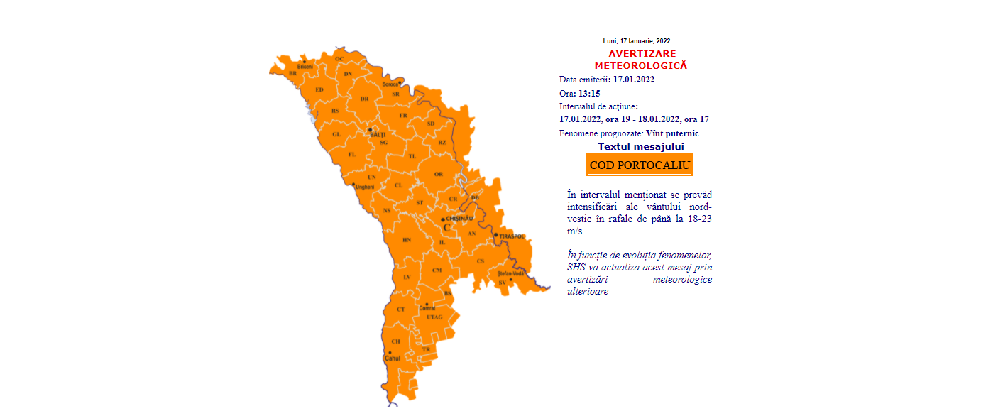 Avertizare meteorologică: Cod portocaliu de vânt puternic 1 Untitled
