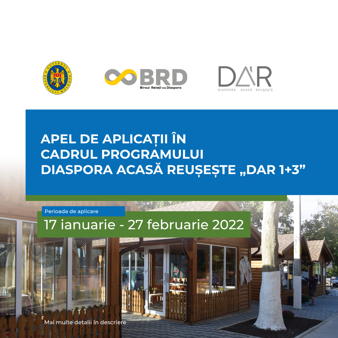 Autoritățile publice locale, băștinașii și membrii diasporei, invitați să aplice în cadrul Programului „DAR 1+3” 1 post social3