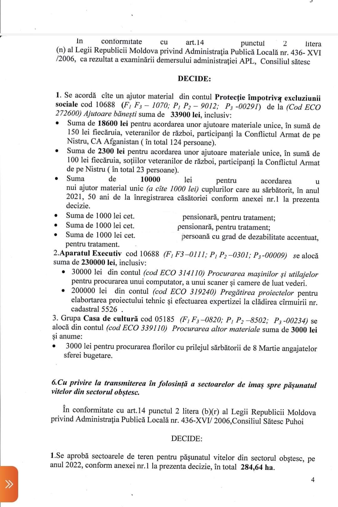 Ședința Consiliului, convocată la Puhoi. Majorarea indemnizației consilierilor - pe ordinea de zi 5 FB IMG 1644933885047