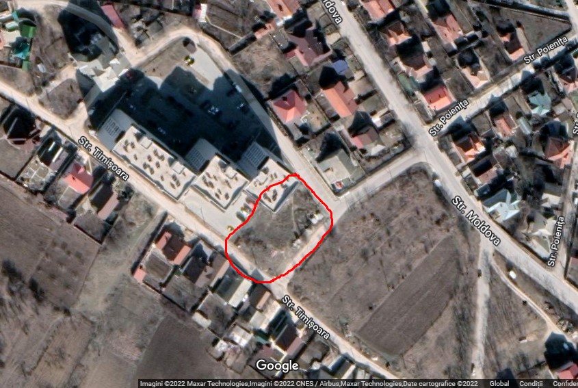 Solicitare de construcție a unui bloc cu 7 etaje și parter pe strada Timișoara (lângă cele 3 blocuri existente) 7 gmaps Teren 1 modificare PUG