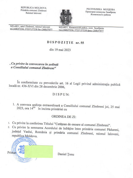 consiliul comunal Zimbreni 25.05.2023