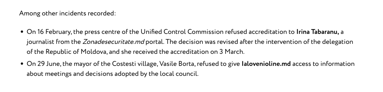 Îngrădirea accesului la informații de către fostul primar de Costești - în raportul „Justice for Journalists” 2 Screenshot 2024 07 03 at 22.23.18