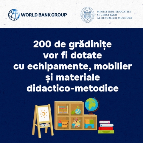 Opt grădinițe din raionul Ialoveni vor fi dotate cu echipamente, mobilier și materiale didactico-metodice. Vezi care sunt ele 1 gradi