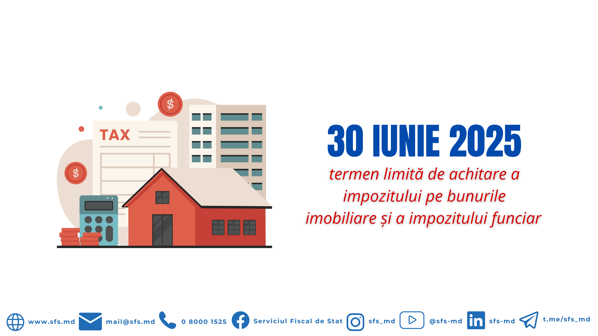 Evitați penalitățile! Termenul-limită pentru plata impozitului pe bunurile imobiliare și impozitului funciar este 30 iunie 2025 1 impozit pe bunurile imobiliare 2025