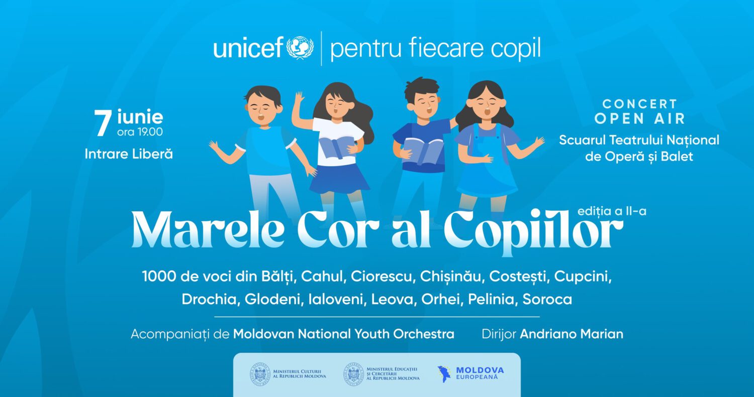 Copii din Ialoveni și Costești vor urca pe scenă la „Marele Cor al Copiilor” organizat de UNICEF 2 marele cor al copiilor 2025