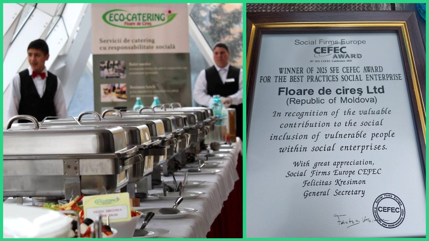 Întreprinderea socială Floare de cireș Catering, premiată în Moldova și Europa pentru bune practici 1 floare de cires 2025 2