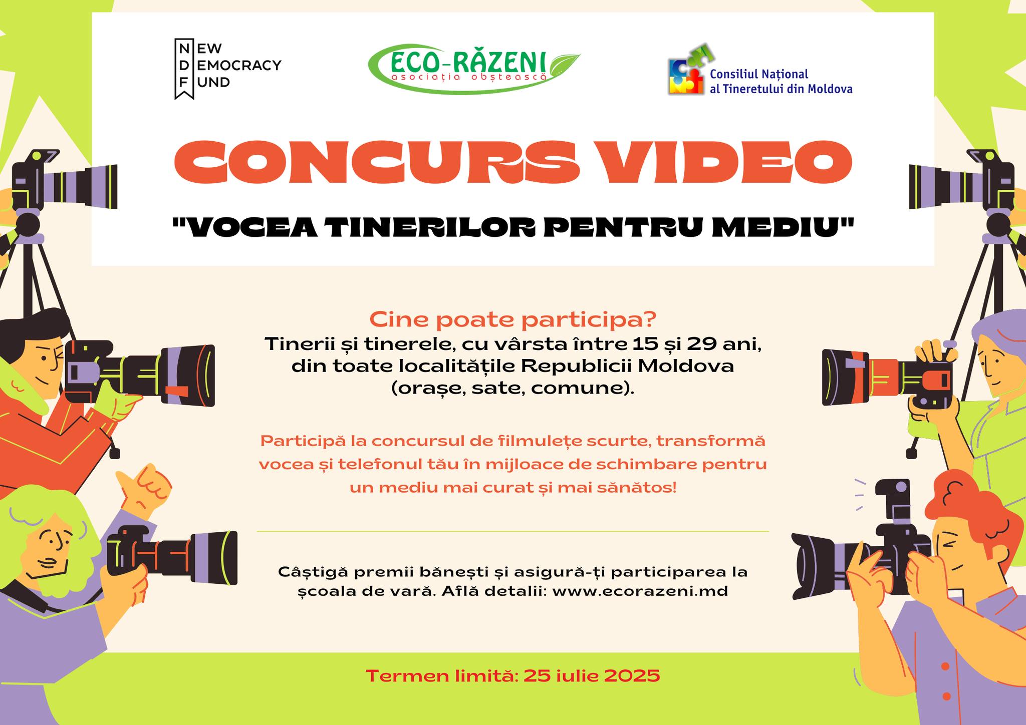 Vocea tinerilor pentru mediu: concurs video cu premii bănești și școală de vară gratuită 1 tineri pentru mediu