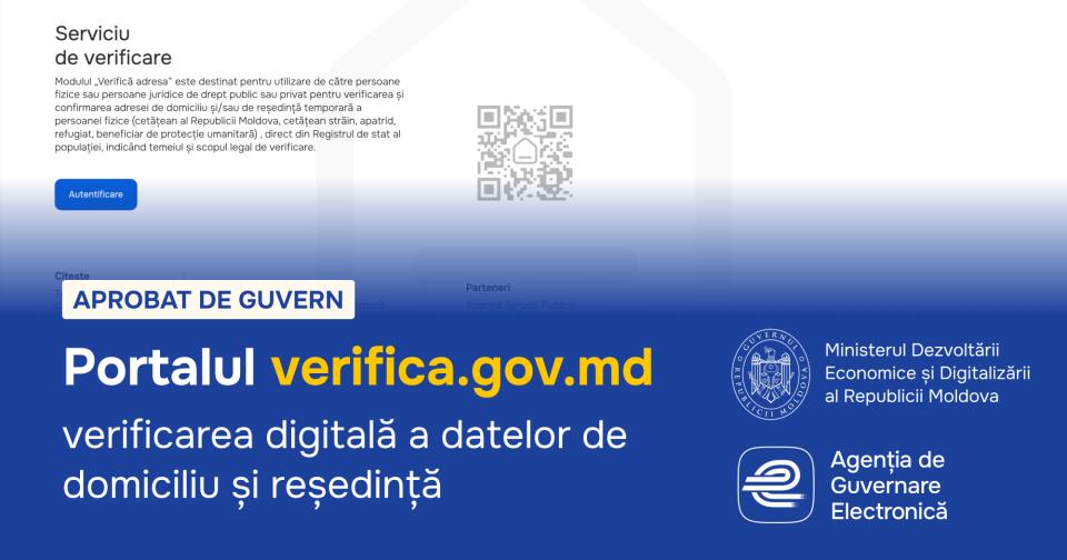 Cetățenii își pot verifica online datele de domiciliu pe portalul verifica.gov.md 1 Site verifica.gov .md large