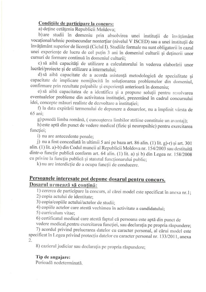 Se caută director artistic la Casa Raională de Cultură „Andrei Ungureanu” 3 541510581 1285002686754672 2118342077642027175 n