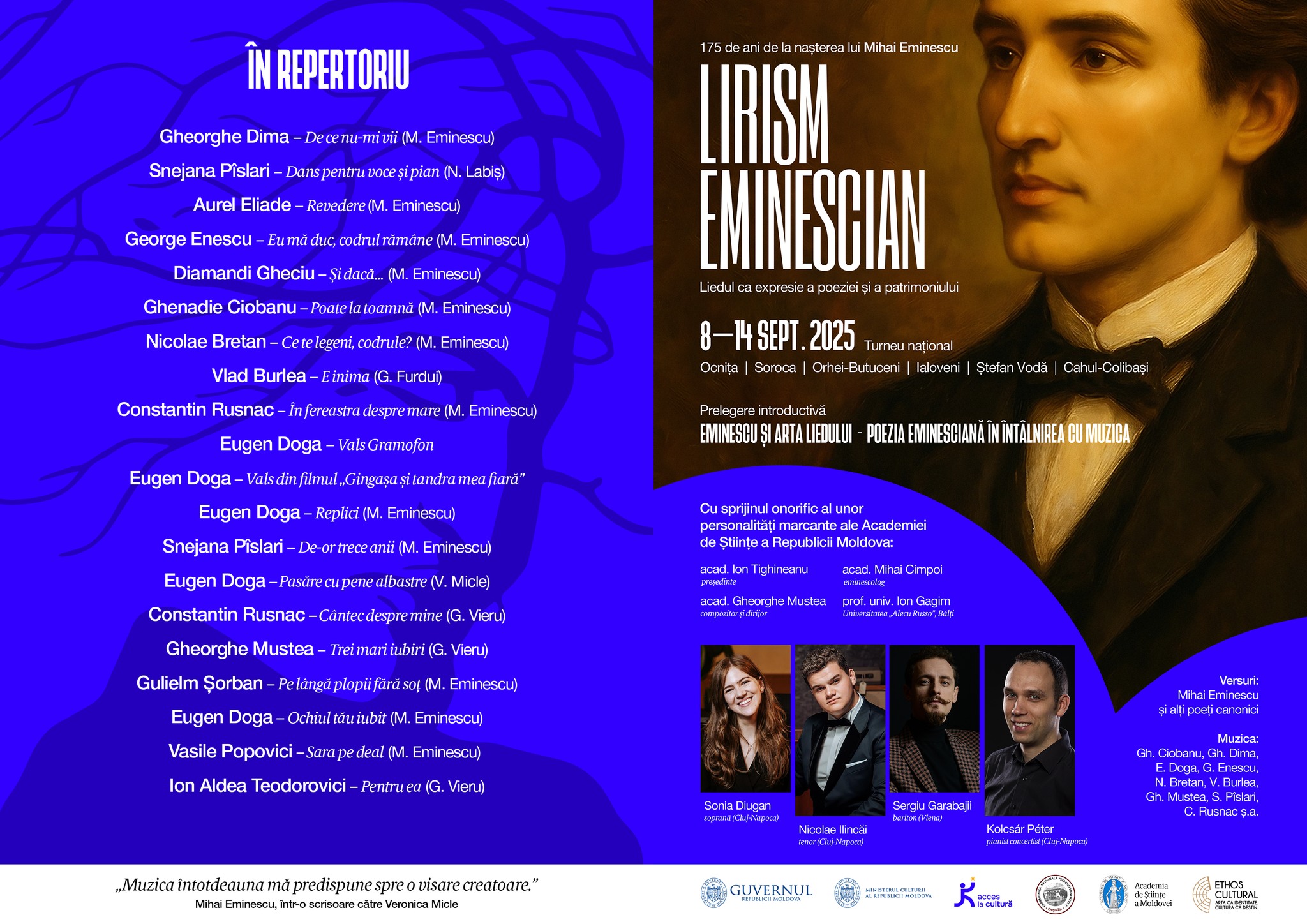 Poezia lui Eminescu transpusă în muzică – concert aniversar la Casa de Cultură din Ialoveni 1 concert eminescu 2025 1