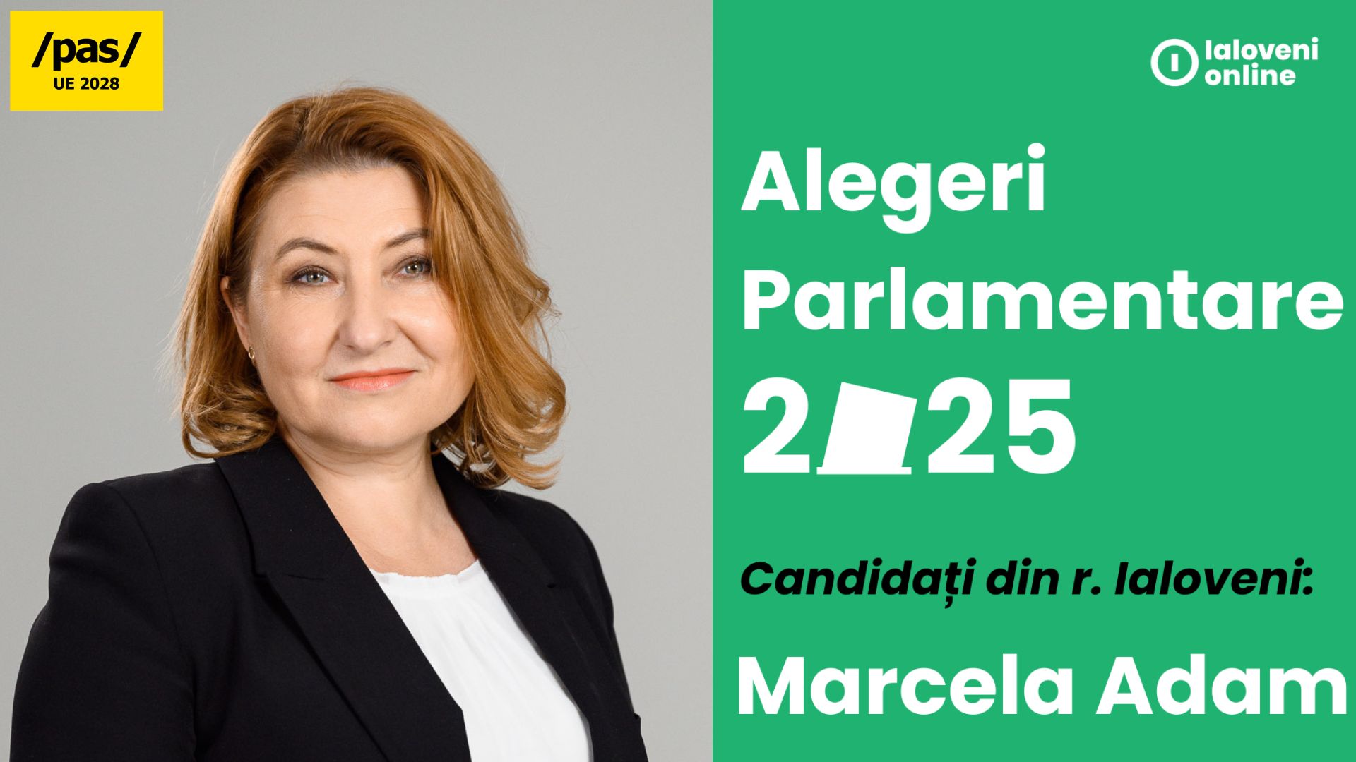 Alegeri parlamentare 2025// Marcela Adam, candidată pe locul 23 pe lista PAS, locuiește în orașul Ialoveni 1 marcela adam alegeri 2025 ialoveni