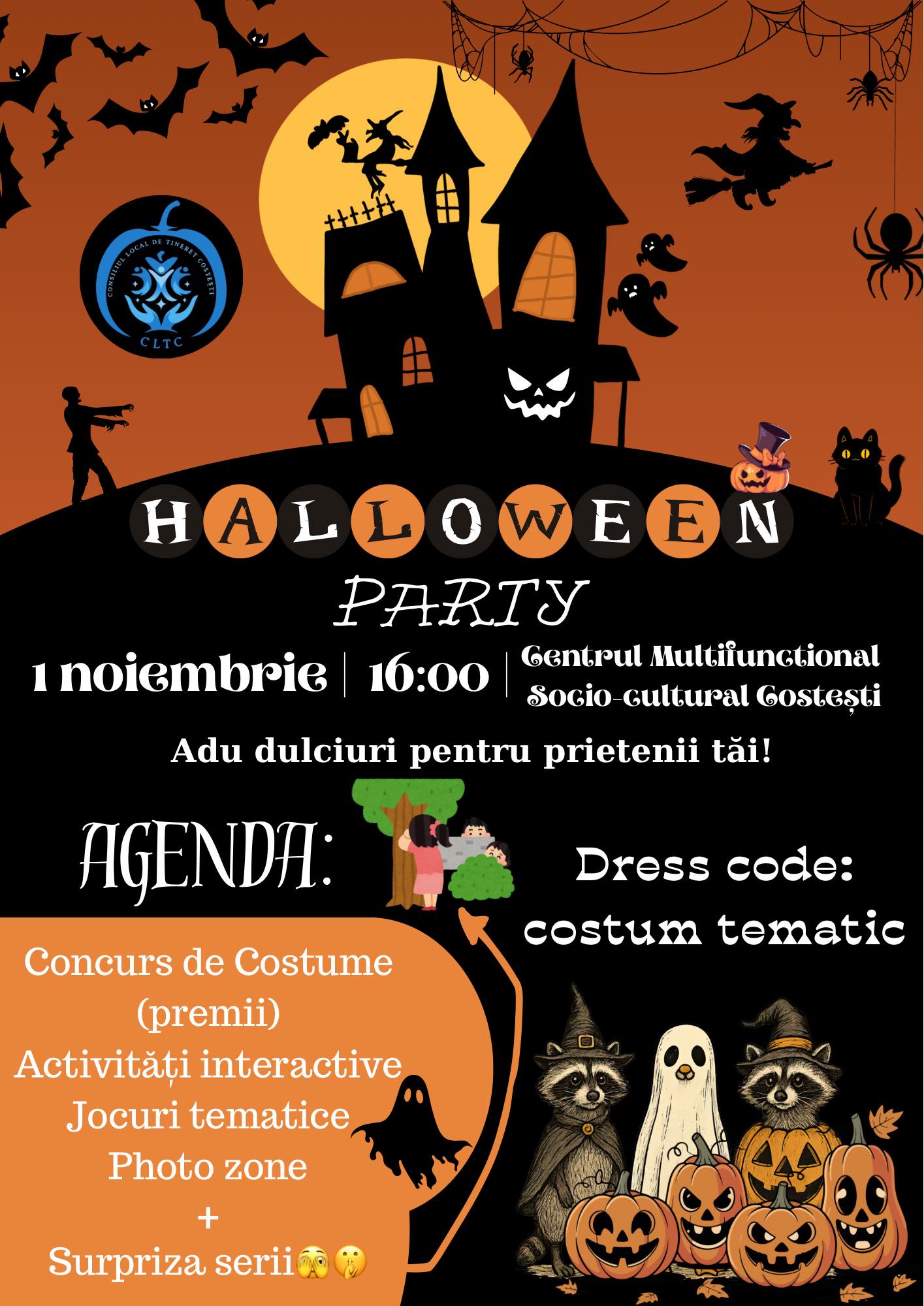 Seară tematică de Halloween la Centrul Socio-Cultural Costești 1 haloween costesti