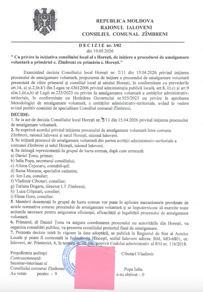 Consilierii din Zîmbreni s-au răzgândit. Aleșii locali au acceptat o propunere de amalgamare 3 Captura de ecran din 2026 05 27 la 11.23.38