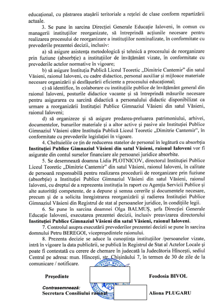 DOC // Gimnaziul din Văsieni va fi absorbit de liceul din localitate, începând cu 1 septembrie 2026 3 Screenshot 2026 07 14T161517.331
