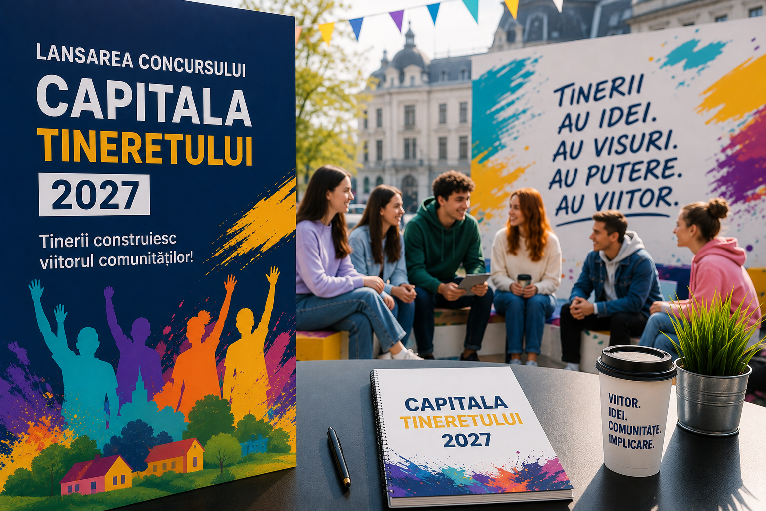 Capitala Tineretului 2027: Autoritățile locale sunt invitate să se înscrie la concurs 1 notă: imagine generată cu IA